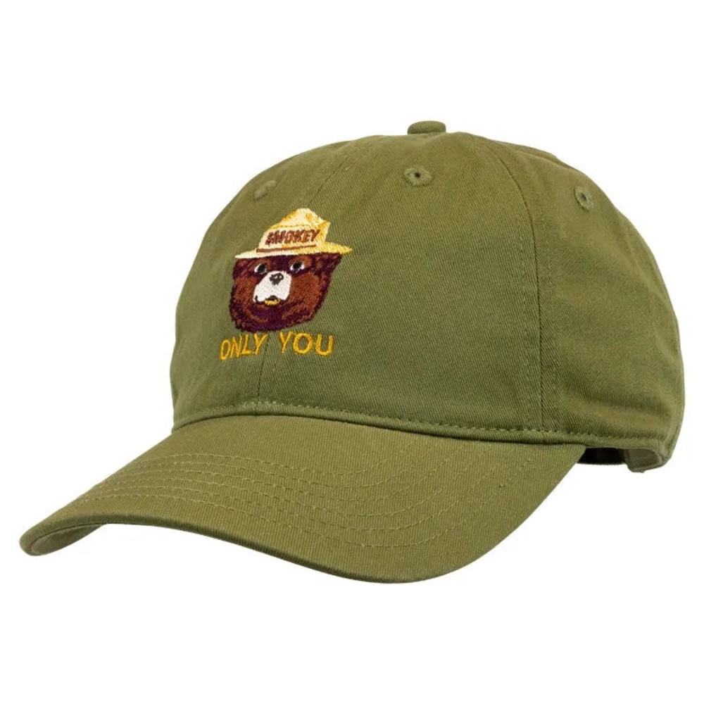Smokey Bear Organic Cotton Cap Baseball Hat - Green - Picture 3 of 4
